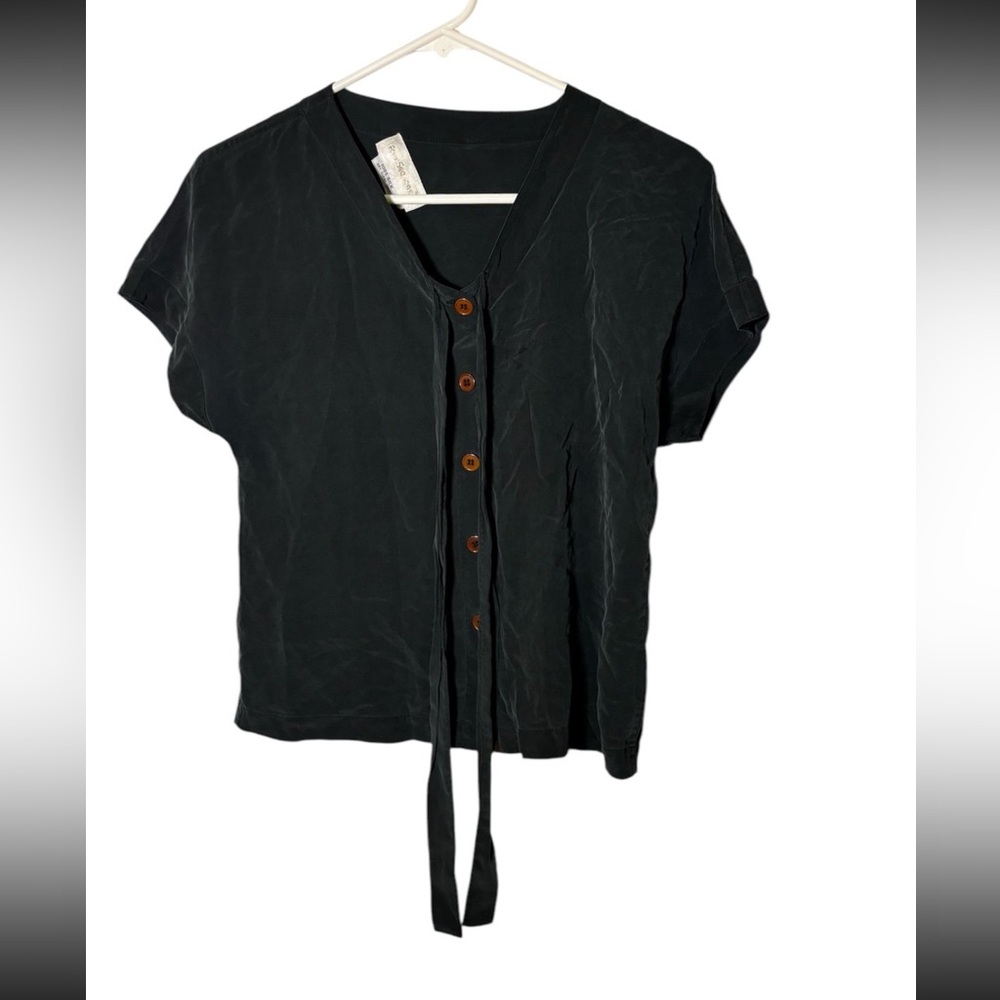 Four Seasons Size 6 Black Silk‎ Top